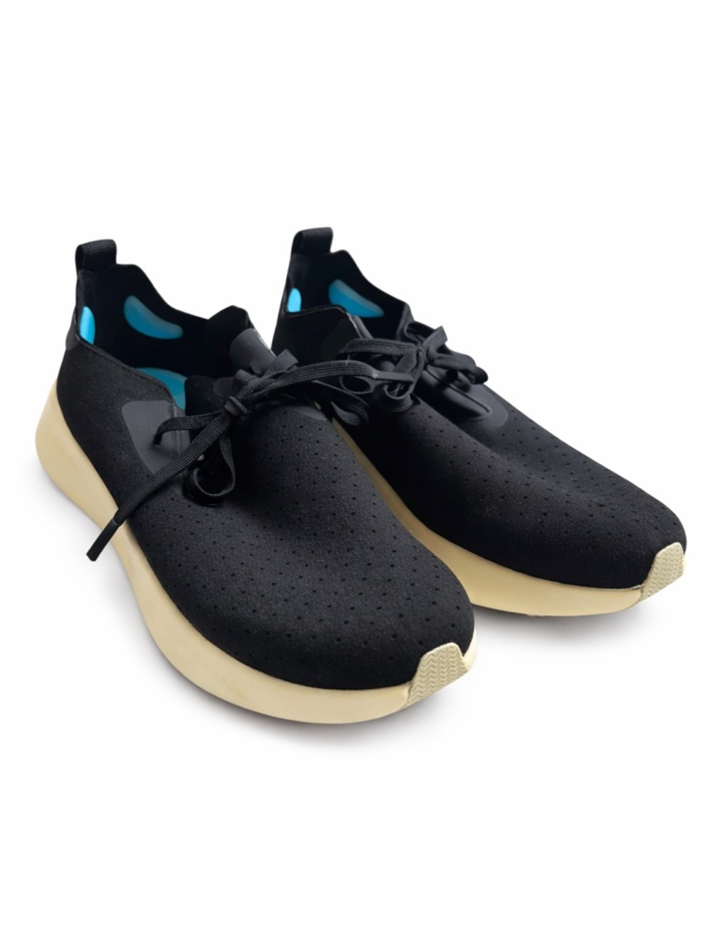 Native Men's Apollo Black Slip-On Sneakers with Cream Sole